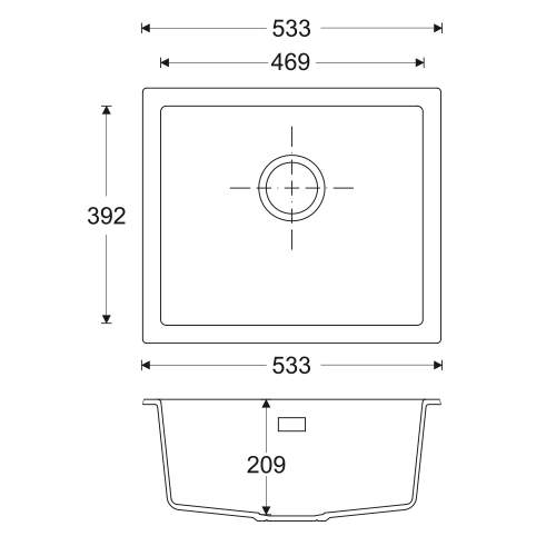 Bluci ACUTE G47 Single Bowl Granite Sink