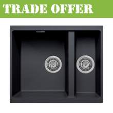 Bluci ACUTE G3314 1.5 Bowl Undermount Black Granite Sink