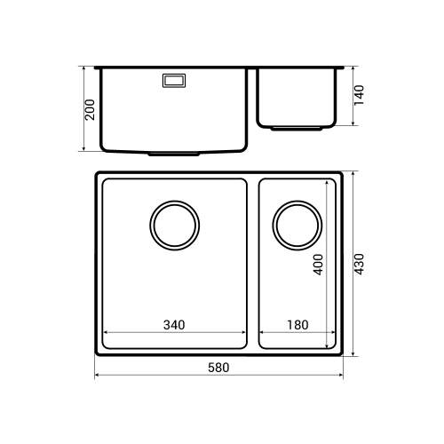 Bluci ACUTE 07 Versatile 1.5 Bowl Kitchen Sink