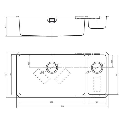 Bluci ORBIT 6518 Large Undermount 1.5 Bowl Kitchen Sink