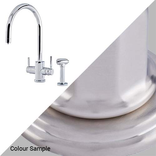 Perrin & Rowe 1712 Phoenix C-Spout 3-In-1 Instant Hot Tap with Rinse in Pewter