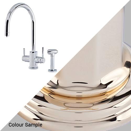 Perrin & Rowe 1712 Phoenix C-Spout 3-In-1 Instant Hot Tap with Rinse in Gold