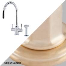 Perrin & Rowe 1712 Phoenix C-Spout 3-In-1 Instant Hot Tap with Rinse in Satin Brass