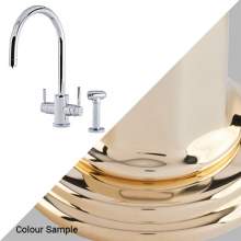 Perrin & Rowe 1712 Phoenix C-Spout 3-In-1 Instant Hot Tap with Rinse in Polished Brass