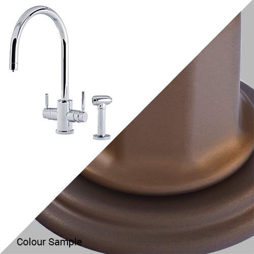 Perrin & Rowe 1712 Phoenix C-Spout 3-In-1 Instant Hot Tap with Rinse in Bronze