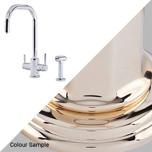 Perrin & Rowe 1714 Phoenix U-Spout 3-In-1 Instant Hot Tap with Rinse in Gold