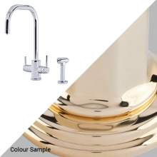 Perrin & Rowe 1714 Phoenix U-Spout 3-In-1 Instant Hot Tap with Rinse in Polished Brass