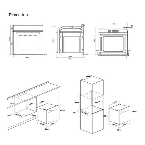 Caple C2105 SENSE 60cm Electric Single Oven