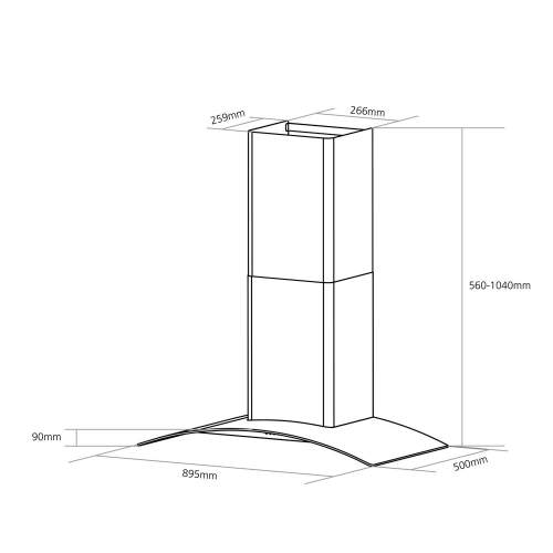 Caple CGC911BK Wall Chimney Hood