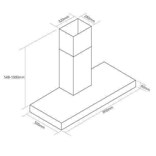 Caple  Zodiac ZC922 900mm wall chimney hood