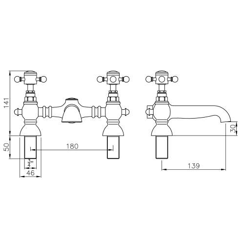 Abode AB2683 Sentiment Deck Mounted Bath Filler in Chrome