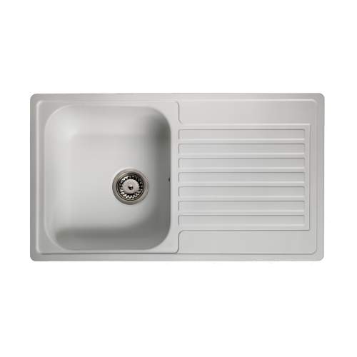 Reginox Regi-Color CENTURIO Single Bowl Kitchen Sink in Arctic White