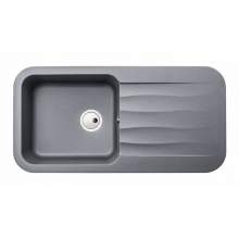 Abode AW3144 DUNE 1.0 Bowl Granite Kitchen Sink in Metallic Grey