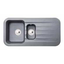 Abode AW3145 DUNE 1.5 Bowl Granite Kitchen Sink in Metallic Grey