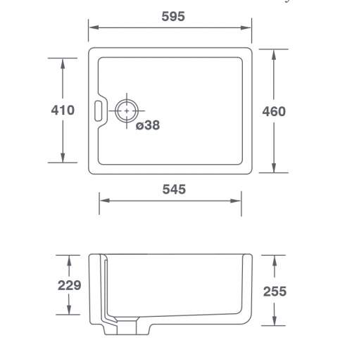 Shaws PENDLE Belfast Ceramic Sink Dimensions