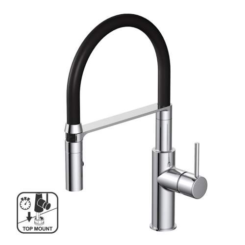 Teka TTM110C Black and Chrome Single Lever Professional Style Spray Tap