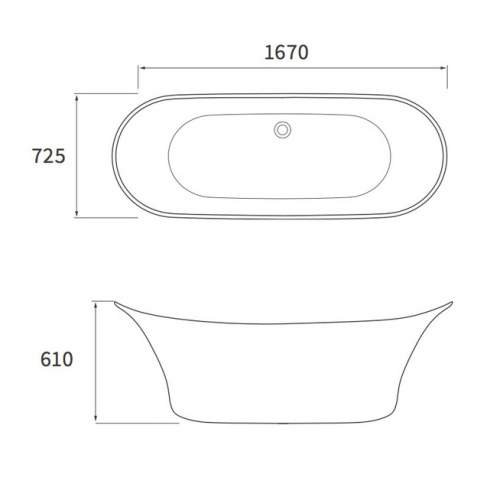 Aquabro Bexley Modern Freestanding Double Ended Bath