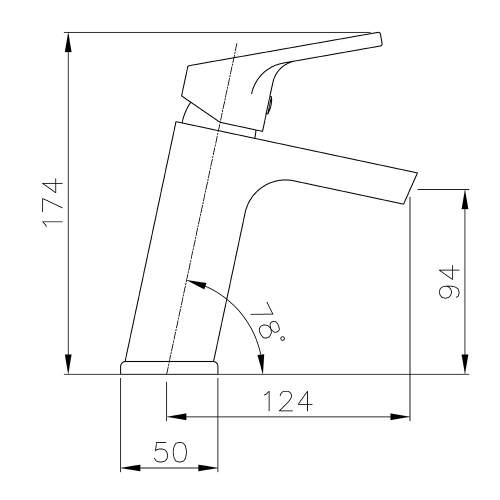 Abode SQUIRE AB2650 Basin Monobloc Mixer Tap Dimensions