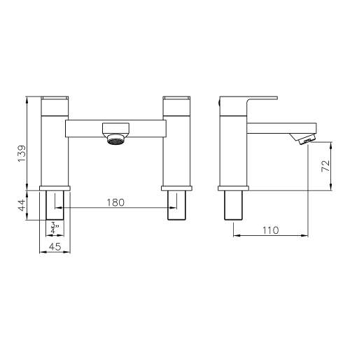 Abode FLUX AB2672 Deck Mounted Bath Filler