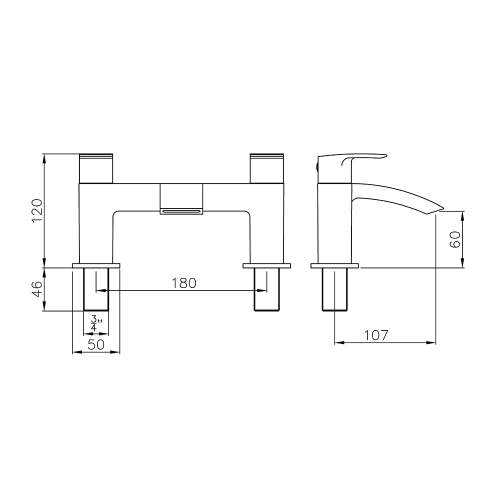 Abode LOOP AB2662 Deck Mounted Bath Filler