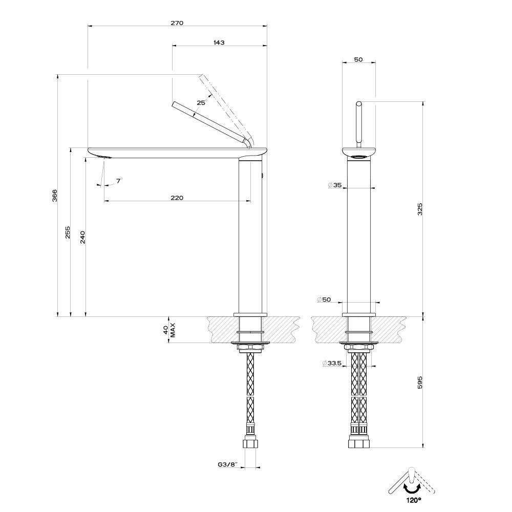 Gessi iSpa 38510 Monobloc Kitchen Tap