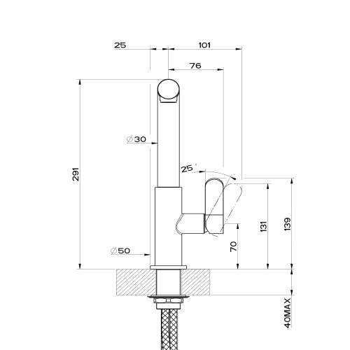 Gessi OCEAN 50007 Monobloc Pull-Out Kitchen Tap