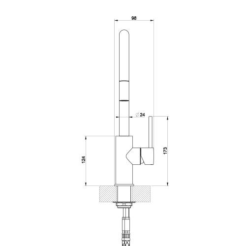 Gessi OXYGEN 20573 Monobloc Kitchen Tap with Pull-Out Rinse