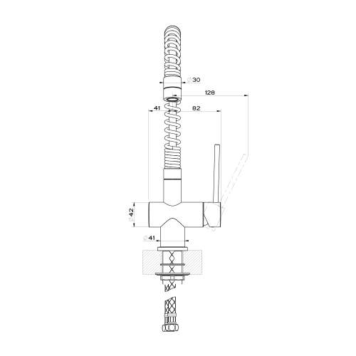 Gessi OXYGEN 00908 Monobloc Kitchen Tap with Flexi Spout