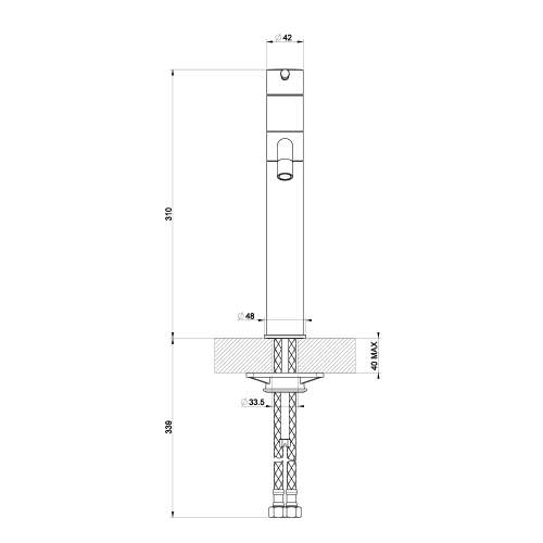 Gessi OXYGEN 13173 Tower Monobloc Kitchen Tap