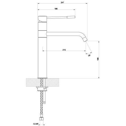 Gessi OXYGEN 13173 Tower Monobloc Kitchen Tap