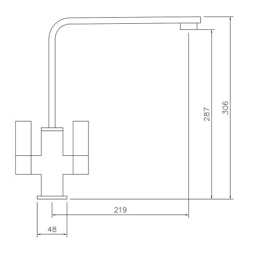 Abode QUANTIC AT2070 Monobloc Dual Lever Kitchen Tap