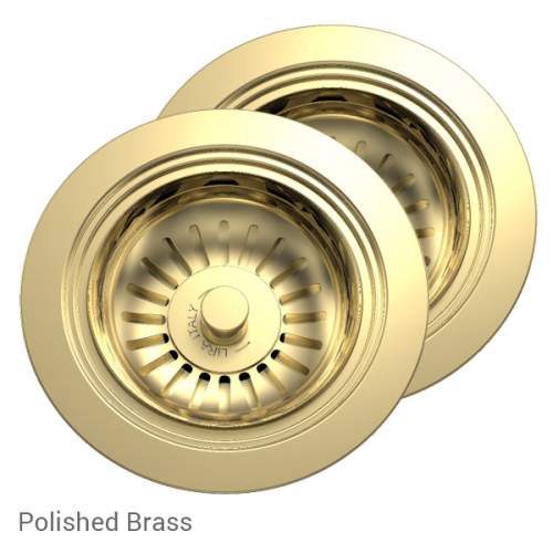 Perrin & Rowe 6475BR Waste & Overflow Kit for 2 Bowl Sinksin Polished Brass