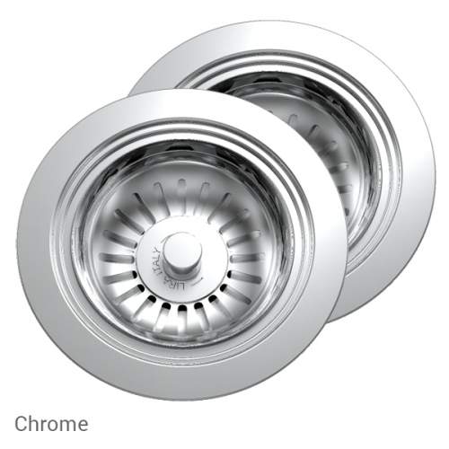 Perrin & Rowe 6475CP Waste & Overflow Kit for 2 Bowl Sinks in Chrome