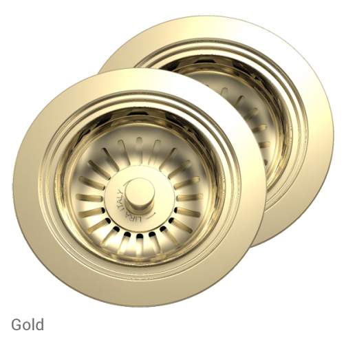 Perrin & Rowe 6475IG Waste & Overflow Kit for 2 Bowl Sinks in Gold
