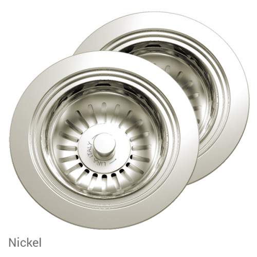 Perrin & Rowe 6475NI Waste & Overflow Kit for 2 Bowl Sinks in Nickel