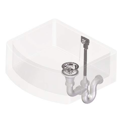 Perrin & Rowe 6400 Waste & Overflow Kit for Single Bowl Sinks