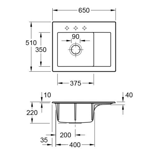 Villeroy & Boch SUBWAY 45 Compact Classic Line Sink