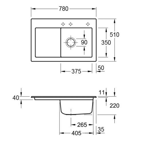 Villeroy & Boch SUBWAY 45 Classic Line Sink