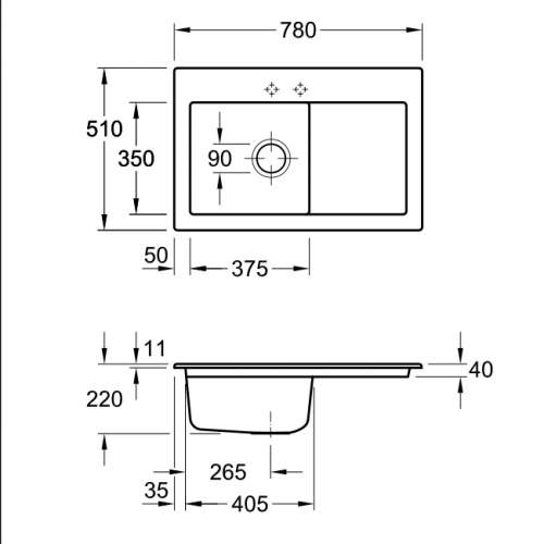 Villeroy & Boch SUBWAY 45 Premium Line Sink