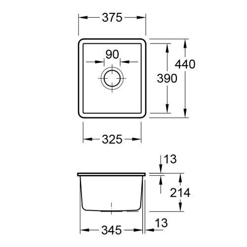 Villeroy & Boch SUBWAY 45 SU Classic Line Undermount Sink