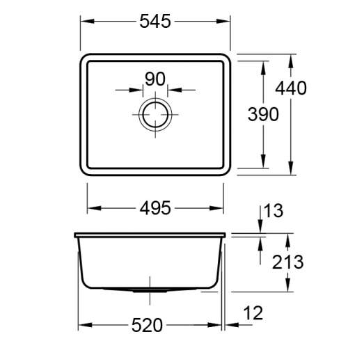 Villeroy & Boch SUBWAY 60 SU Classic Line Large Bowl Sink