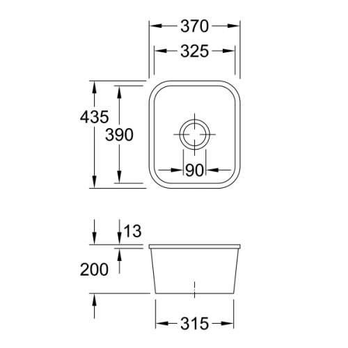 Villeroy & Boch CISTERNA 45 Undermount Sink