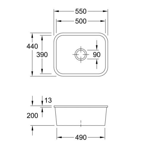 Villeroy & Boch CISTERNA 60C Classic Line Undermount Sink