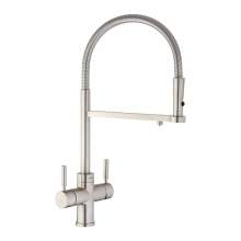 Abode PRONTEAU Professional 3 in 1 Pull Out Hose Kitchen Tap in Brushed PT1123