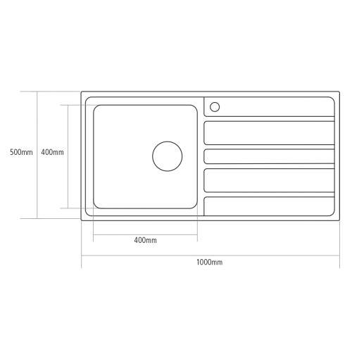 Caple VERTICE 100 Inset Stainless Steel Kitchen Sink