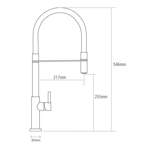 Caple Preto Single Lever Black Flexible Hose Kitchen Tap