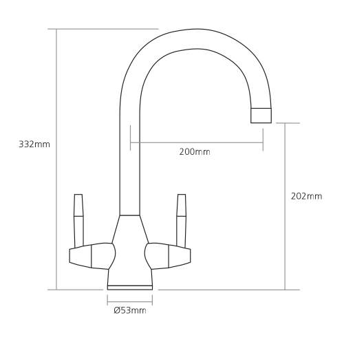 Caple AVEL Stainless Steel Twin Lever Kitchen Tap