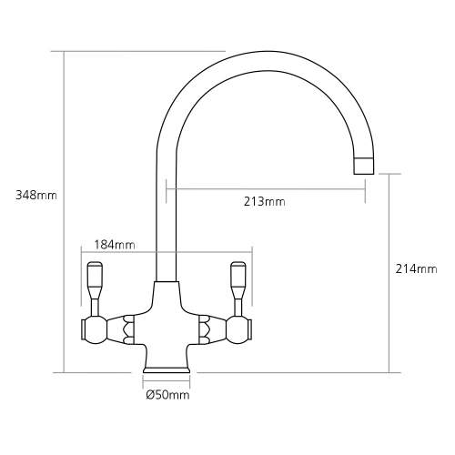 Caple Leval Dual Lever Monobloc  Kitchen Tap