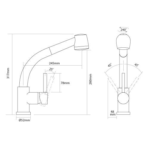 Caple FREEMONT Pull-Out Spray Kitchen Tap