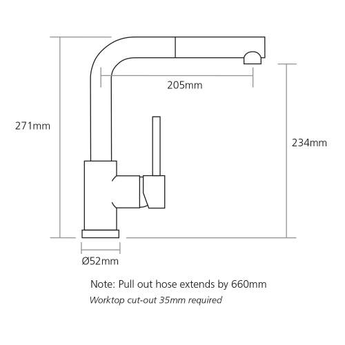 Caple LANDIS SPRAY Pull Out Kitchen Tap